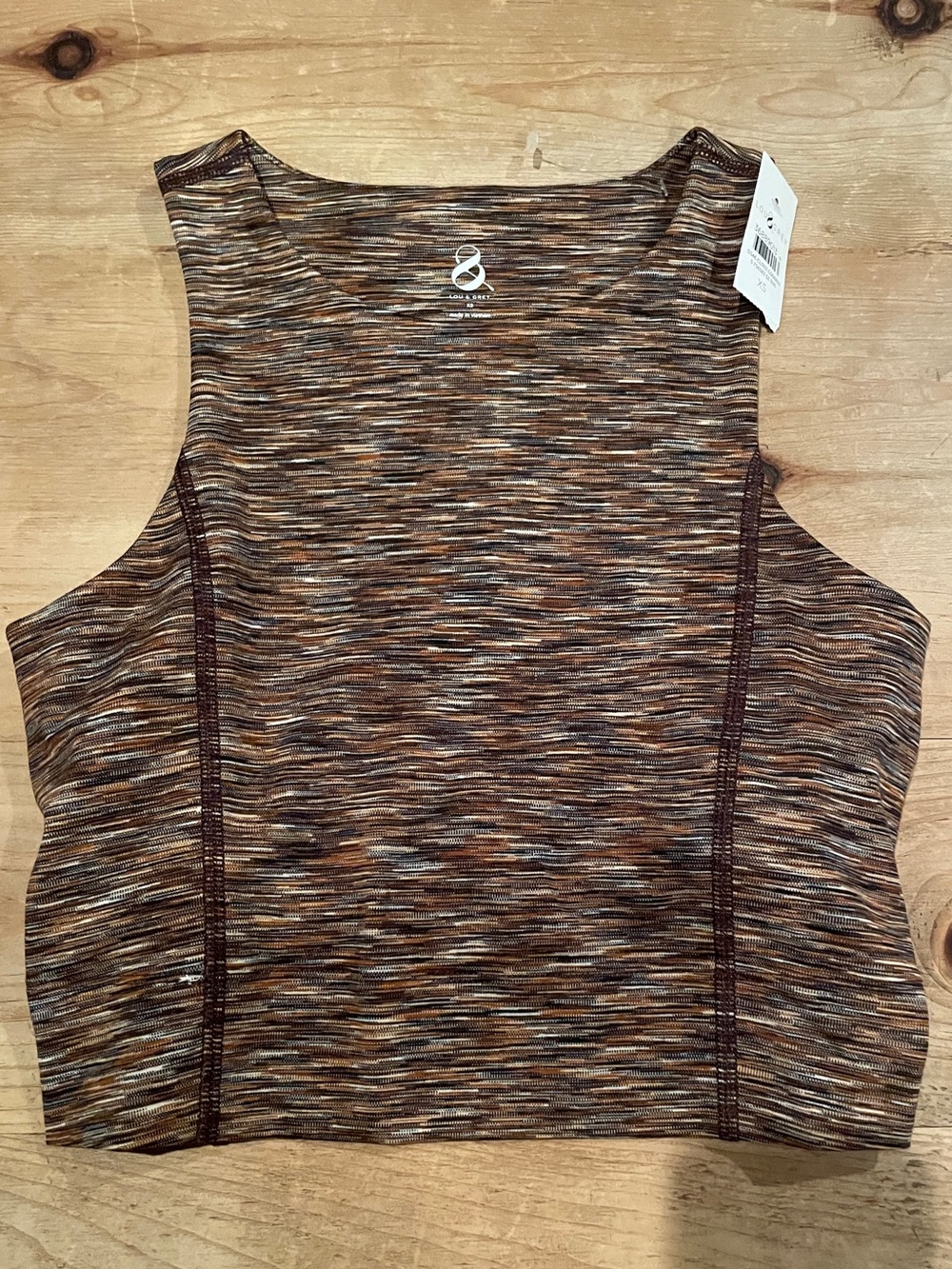 NWT Lou & Grey space dye sports bra cami athletic Athleisure neutral XS